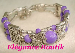 Bracelet violet et argent