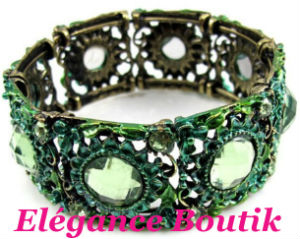 Bracelet pierres vertes