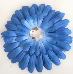 Barrette fleur bleue